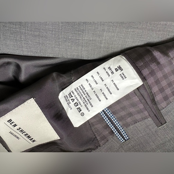 Men’s Ben Sherman Suit 38 Reg blazer 30W 32L slacks gray - Picture 8 of 13